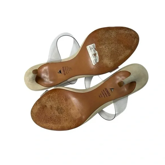 Schutz Arielle Heeled Sandals Leather 9.5 B - Picture 4 of 6